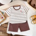 thumbnail image 2 of Toddler Boy Summer Outfit Set 2 Piece Short Sleeve And Short Sets Cartoon Printed Crewneck Breathable Clothing White 2-3 Years, 2 of 4