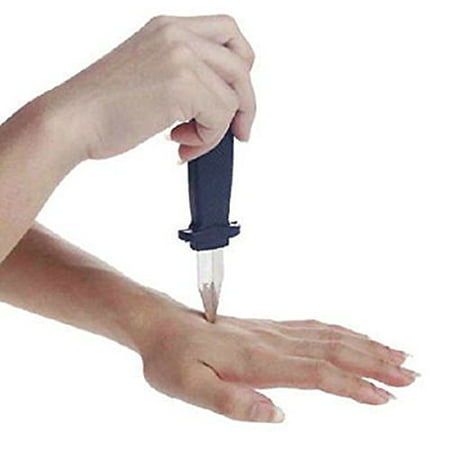 Fake Gag - 1Pcs Hot Sale Retractable Trick Dagger Knife SLIDE IN Blade Fun Joke Prank Halloween Prop Fake Gag Toys 18cm, Looks real but harmless. By Brand New