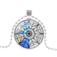 thumbnail image 2 of Collier Famille Wednesday Addams Pendentif Filet Araignée Coloré Chaîne de Perles pour Femmes, 2 of 3