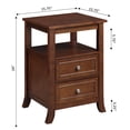 thumbnail image 3 of Pemberly Row End Table Nightstand Bedside Square in Wood - Espresso, 3 of 5