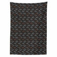 thumbnail image 2 of Space Tablecloth, Cartoon Doodle Spacecraft Traveling to the Universe Cosmos UFOs Aliens Stars, Rectangle Satin Table Cover for Dining Room and Kitchen, 60" X 84", Black Orange White, by Ambesonne, 2 of 2
