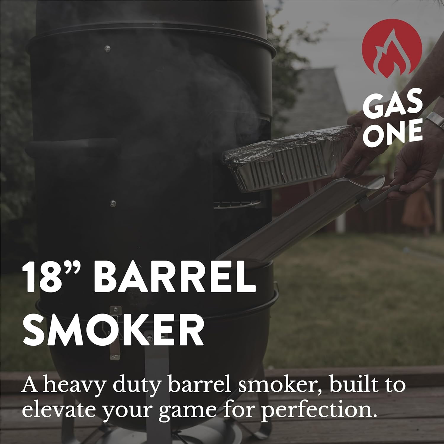 GasOne 18" Charcoal Vertical Smoker Grill, Portable