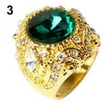 thumbnail image 2 of Besufy Men's Vintage Luxury Big Resin Crown Gold Plated Alloy Ring Jewelry Size 7-10, 2 of 8