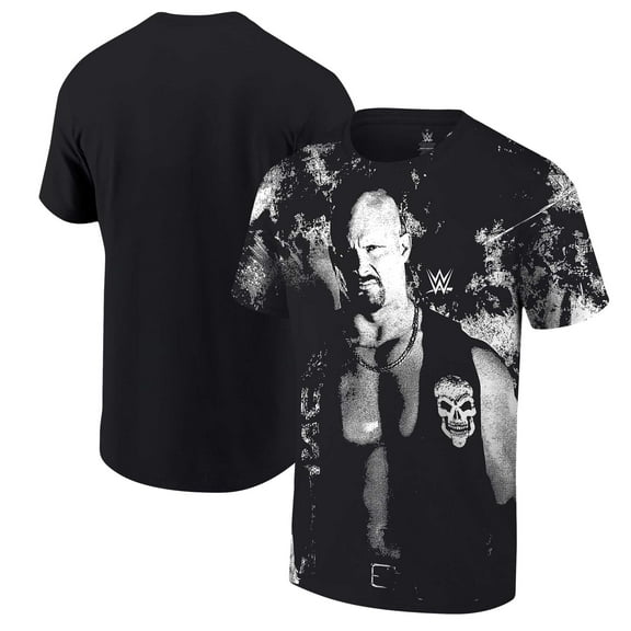 Men's Ripple Junction Black "Stone Cold" Steve Austin "Stone Cold" Oversized T-Shirt