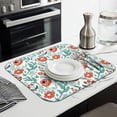 thumbnail image 3 of Pioneer Flower Floral Print Pattern Dish Drying Mat for Kitchen 1 Pack, Ultra Absorbent Microfiber Dishes Drainer Mats,16"x18", 3 of 6