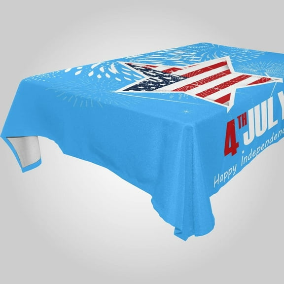 SKYSONIC Independence Day Rectangle Tablecloth Spill-Proof Polyester Table Cloth Table Cover for Kitchen Dining Picnic Holiday Party Decoration,60x120 Inch