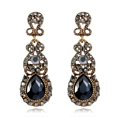 thumbnail image 1 of Elegante y lujoso colgante de gota de agua con diamantes de imitación, aretes colgantes huecos (negro), 1 of 2
