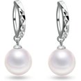 thumbnail image 1 of 18K White Gold Filled Crystal Rhinestone Hoop Earrings Womens by Preciastore (Crystal) (Pearl), 1 of 8