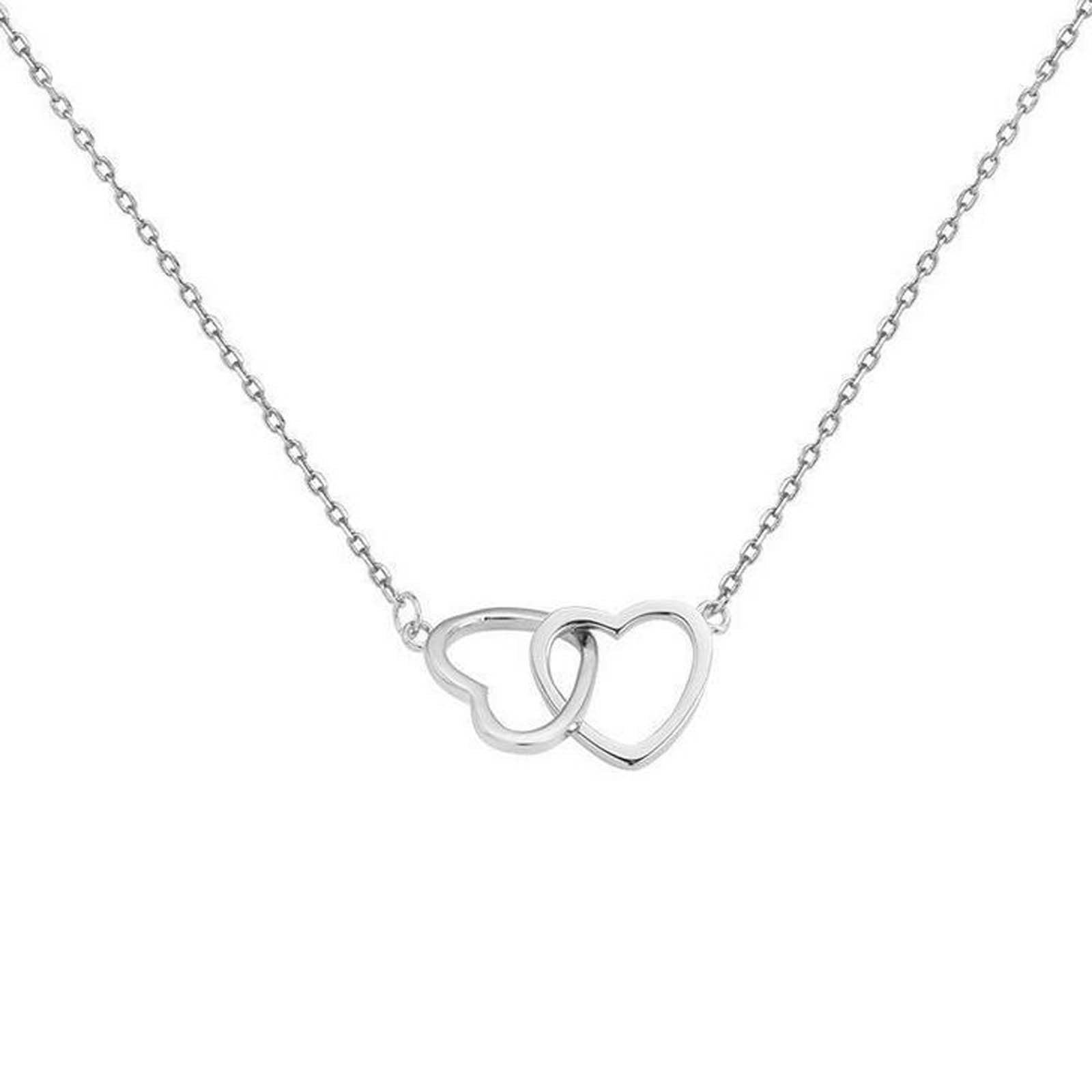 Details about   Two Heart Pendant Necklace 925 Silver by Equilibrium