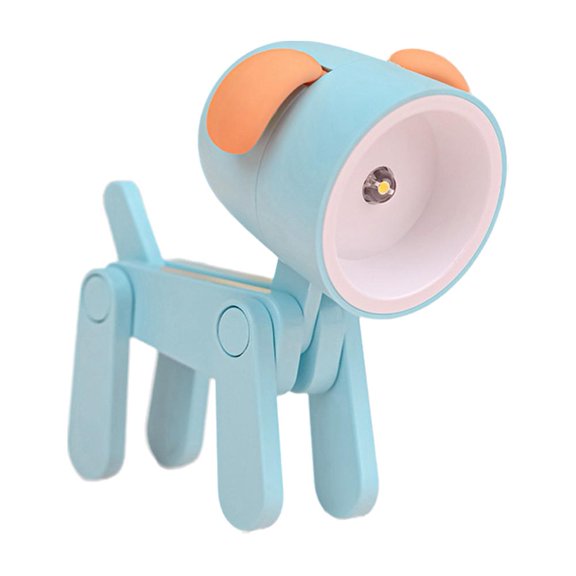 Mini LED Desk Lamp with Adjustable Phone Stand, Dog Shape Animal Fun Night Light, Pet Folding Table Light Lamp for Bedroom Bedside Decor