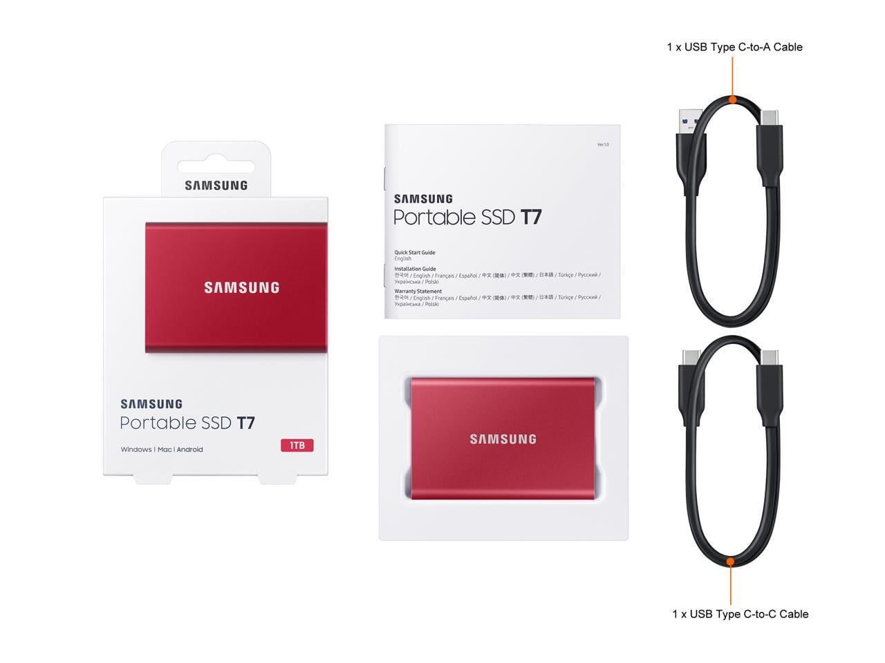 Samsung Portable SSD T7 Touch 1To Argent 