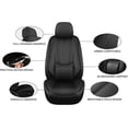 thumbnail image 3 of Car Seat Covers Full Set Fit for Jeep Grand Cherokee 2000-2026, Faux Leather Waterproof Breathable Seat Protectors with Lumbar Support, Black, 3 of 7