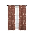 thumbnail image 3 of 3S Brother's Home Décor Curtains BOHO Design Set of 2 Panels Velvet Look Hanging Back Tap and Rod Pocket Décor Nursery Room Bedroom Kitchen Window - Made in Turkey 34Brick (52"Wx63"L), 3 of 6