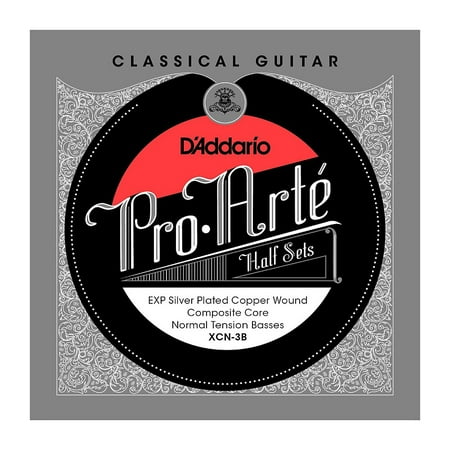 Composite Core - D'Addario XCN-3B Pro-Arte EXP Coated Silver Plated Copper on Composite Core Classical Guitar Half Set, Normal Tension
