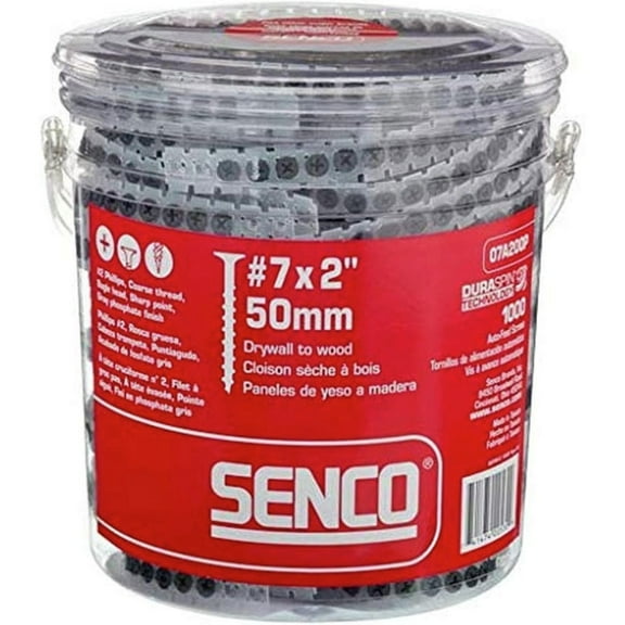 (1000/Pack) #7 2 in. Coarse Thread Phillips Bugle-Head Collated Drywall to Wood Screw - Gray Phosphate