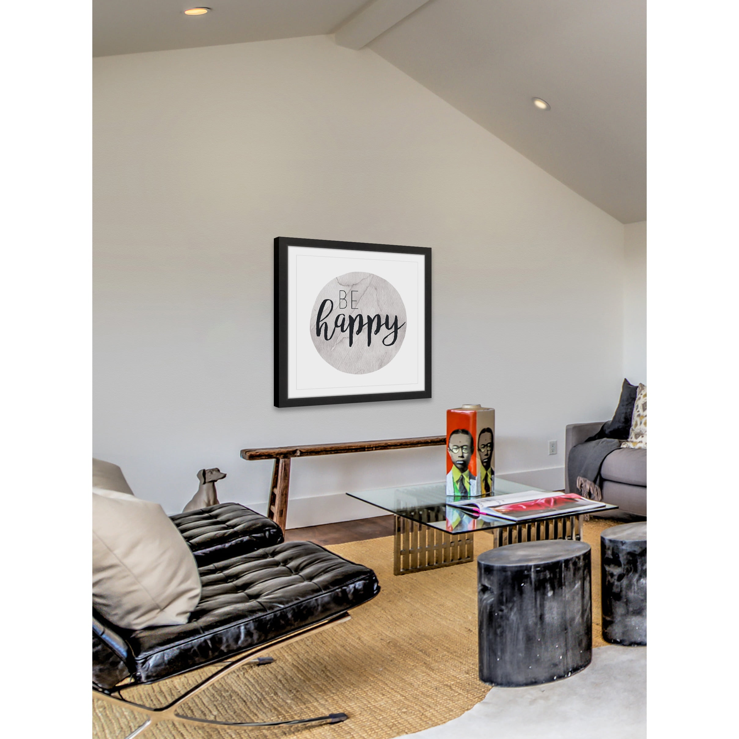 "Be Happy" Framed Painting Print