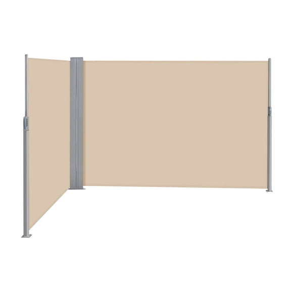 Yaheetech 19.7'L x 6'H Side Awning Double Retractable Screen for Privacy Patio Garden, Beige