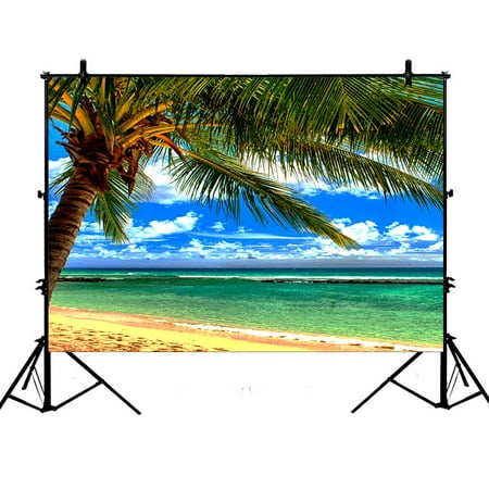 Image of GCKG 7x5ft Beach Palm tree Polyester Photography Backdrop Studio Photo Props Background