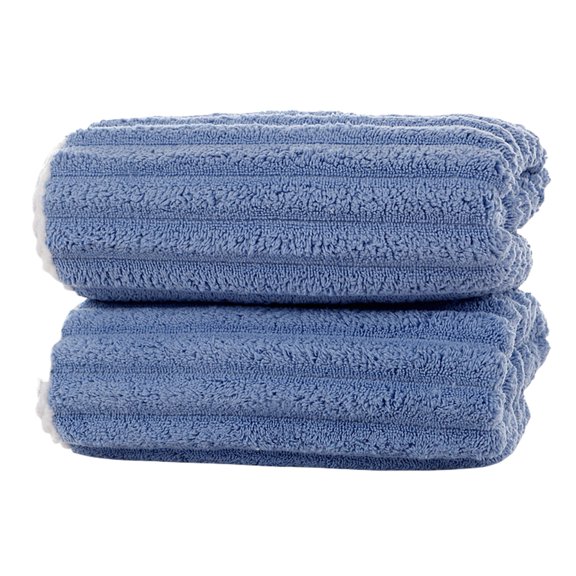 Hvmvliv Hand Towels 2-Pack Versatile Fleece Towel Elegant Design, Soft Touch, Strong Water Absorption, Eco-Friendly Production, Ideal for Multipurpose Daily Use Blue