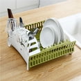 thumbnail image 4 of facefd Collapsible Dish Drain Rack Multifunctional Organizer Kitchen Plate Cup Dish Drying Rack green, 4 of 6