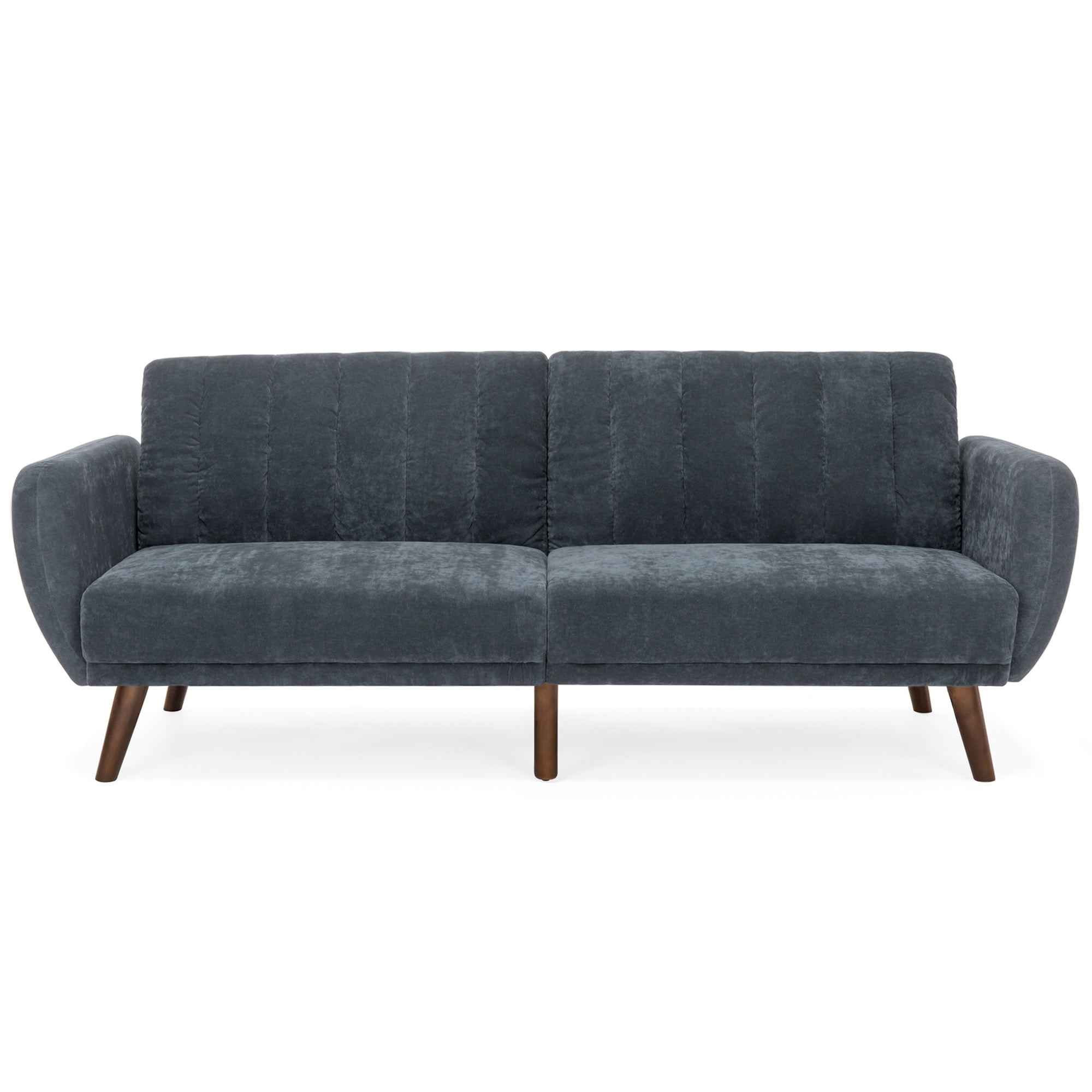 Best Choice Products Tufted Fold Down Sofa Bed in Velour, Dark Gray