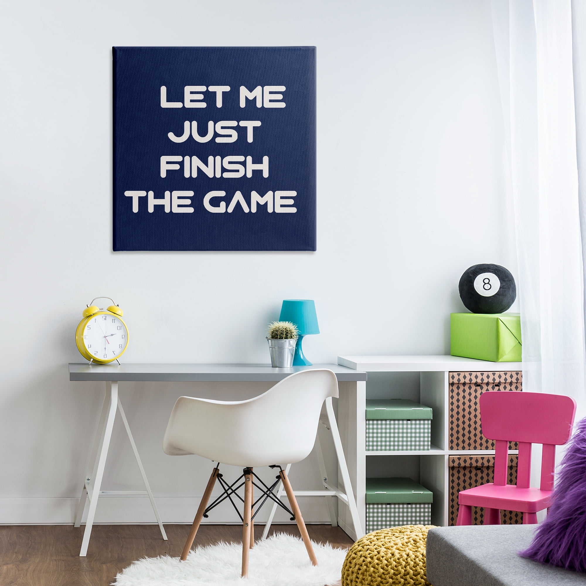 Stupell Industries Finish The Game Phrase Entertainment Painting Wrapped Canvas Art Print Wall Art, 30 x 30