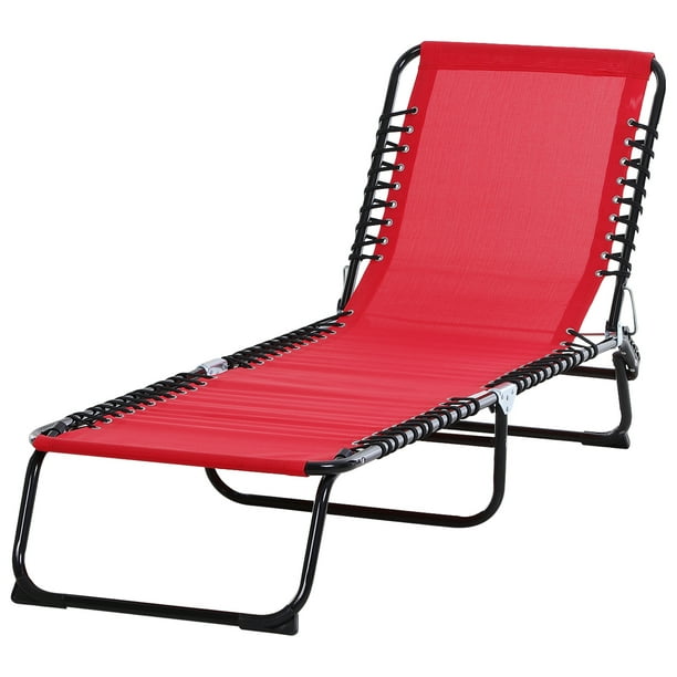 Outsunny 3Position Portable Reclining Beach Chaise Lounge Folding