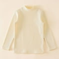 thumbnail image 3 of Mepaouo Boys Girls Long Sleeve Shirts Kids Turtleneck Pullover Toddler Basic Tees Tops T-Shirts Beige 2-3 Years, 3 of 5