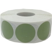 Olive Green Circle Dot Stickers | 1" inch Round - 500 Pack | InStockLabels.com