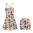 thumbnail image 5 of Yuyamidu Colorful Flowers Women's Workout Golf Dress Built-in Shorts with Pockets Fall Summer Sleeveless Open Back Tennis Dresses 2 Piece Sets Outfits Size L, 5 of 7