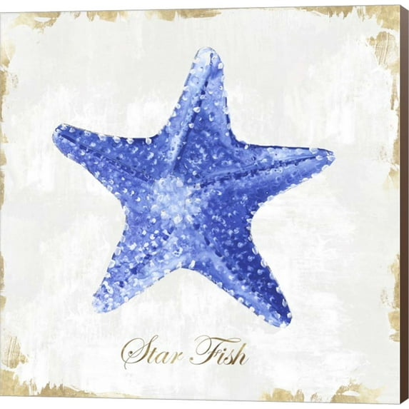 Blue Starfish by Eva Watts, Canvas Wall Art, 12W x 12H