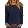 thumbnail image 2 of Long Sleeve Tops for Women T-Shirt Casual Solid Colour Tops T Shirt Round Neck Pullover Blouse, 2 of 5