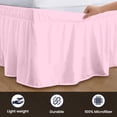 thumbnail image 4 of SGI bedding 9 inch Drop Wraparound Bed Skirt Queen Size - No Lifting Required, Adjustable Easy Fit Elastic Strap, Classic Gathered Styling Dust Ruffle, Fade Resistant -Pink, 4 of 7