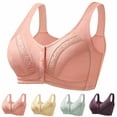 thumbnail image 3 of Vhkiploz Plus Size Bras for Women Without Underwire Front Closure Bra Comfortable Snap Closing Breathable Senior Wireless Bras, 3 of 3
