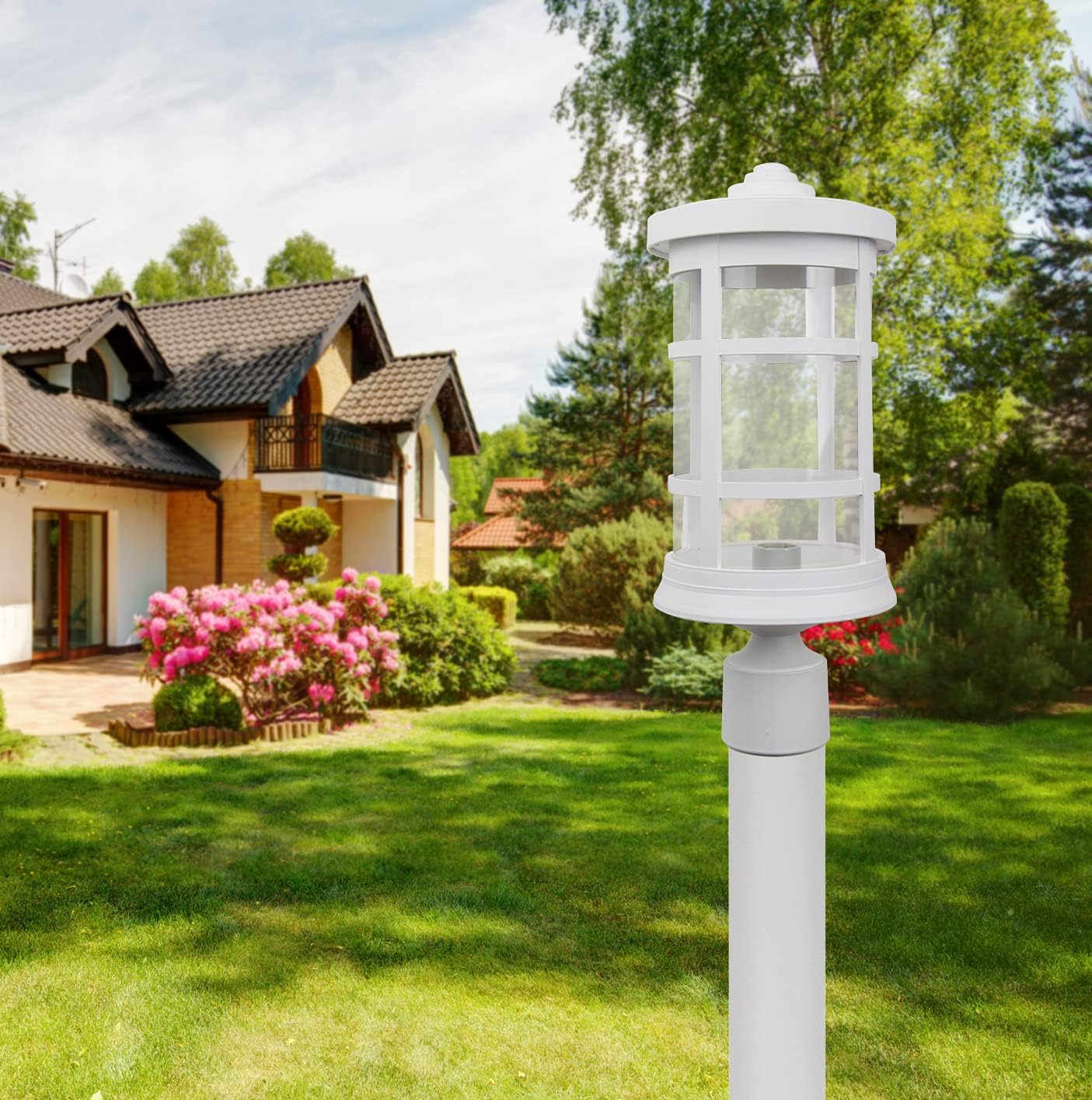 Solus Artisan Outdoor Post Top Light - Clear Acrylic Shade, Bronze/Black/White, UL Listed