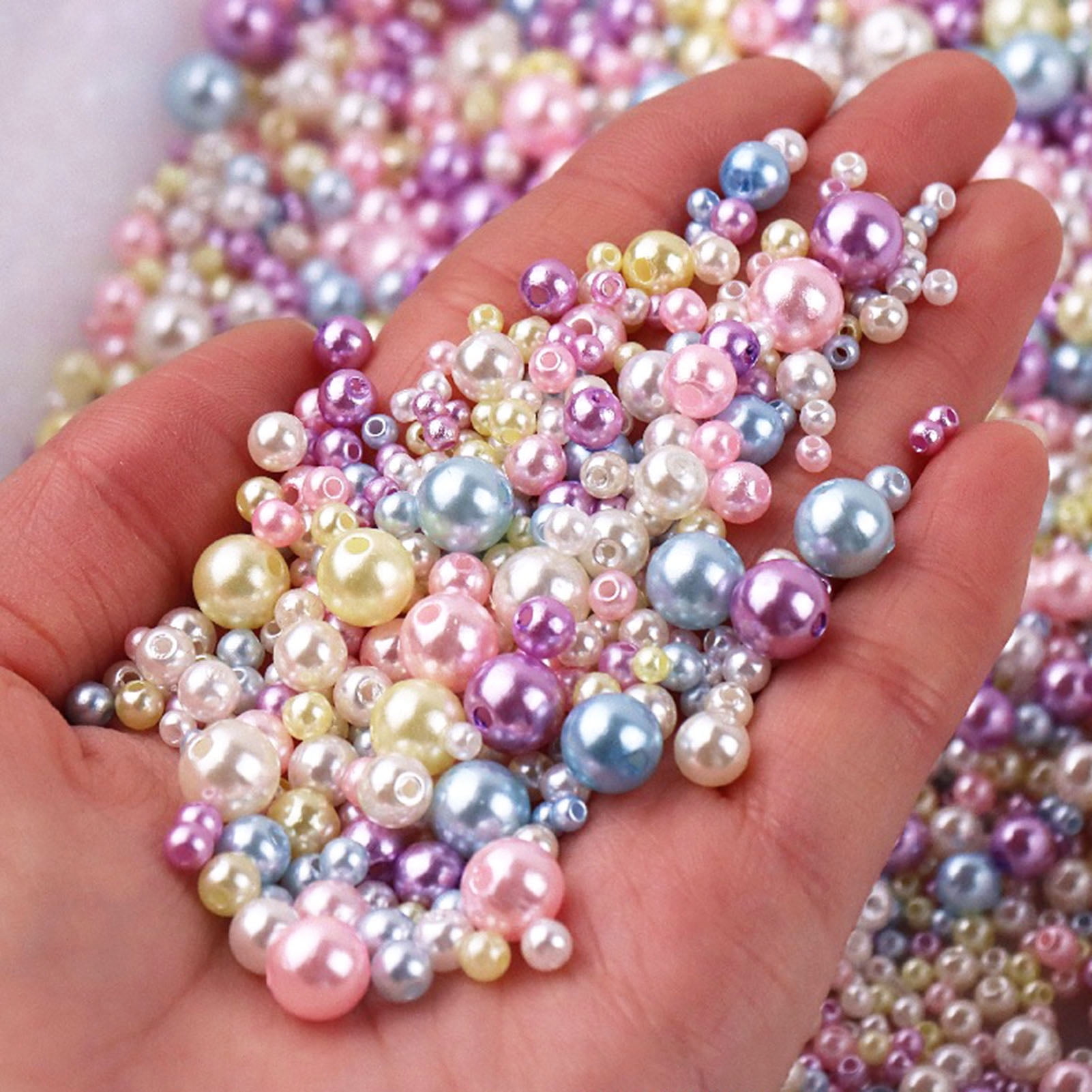 NEW 100PCS 4mm Glass Round Pearl Spacer Loose Beads Pattern Jewelry Making 40