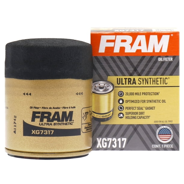 3 pack) FRAM Ultra Synthetic Oil Filter, XG7317, 20K mile