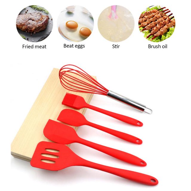 5Pcs Cooking Tool Sets Scraper Egg Beater Spatula Oil Brush Utensils Kitchenware Baking Tool Kit Utensils Kitchen Accessories