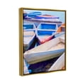 thumbnail image 3 of Stupell Industries Rowboats at Dock Painting Transportation Painting Gold Floater Framed Art Print Wall Art, 25 x 31, 3 of 9