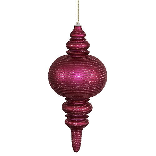 Vickerman 13" Magenta Matte/Glitter Finial Christmas Ornament