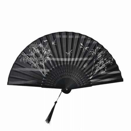 

TIMPCV 3 Pcs Hand Folding Fan Chinese Vintage Style Silk Fan with Bamboo Frame and Elegant Tassel for Party Wedding Dancing Decoration(style 34)
