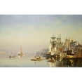 thumbnail image 3 of Neumann, Carl 14x10 Black Modern Framed Museum Art Print Titled - Fishing Boats and Barges On The Thames, 3 of 5
