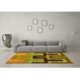 thumbnail image 3 of Ahgly Company Machine Washable Indoor Square Abstract Yellow Modern Area Rugs, 8' Square, 3 of 4