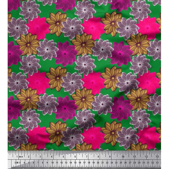 Soimoi Cotton Poplin Fabric Flower Artistic Fabric Prints By Yard 56 Inch Wide