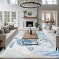 thumbnail image 3 of 5'x7' Area Rugs, Blue Turtle Coastal Indoor Outdoor Area Rug for Living Room Bedroom, Coral Summer Beach Nautical Ocean Blue Washable Bathroom Rugs Kitchen Floor Carpet Mats Home Decor Aesthetic, 3 of 8