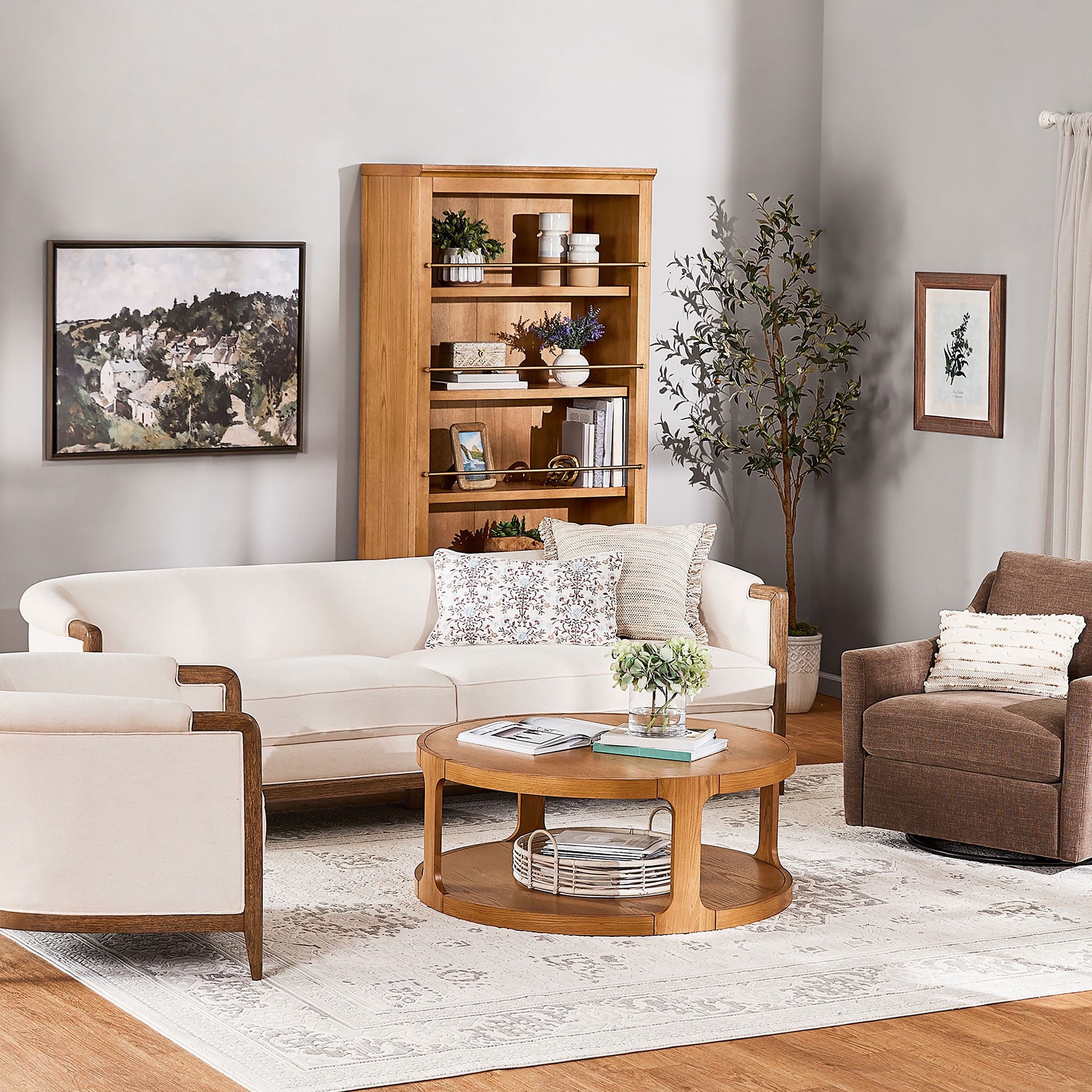 My Texas House Haven 5-Shelf Bookcase, Warm Brown Finish