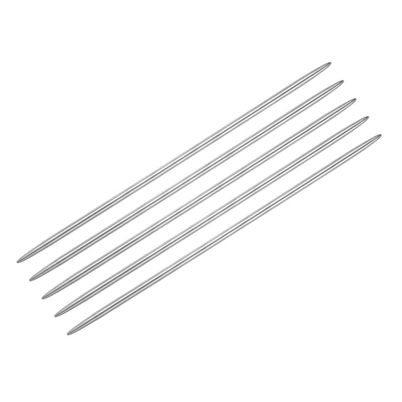Uxcell 5Pcs Knitting Needle 3.25mm Diameter 5.9 Inches Length Stainless Steel