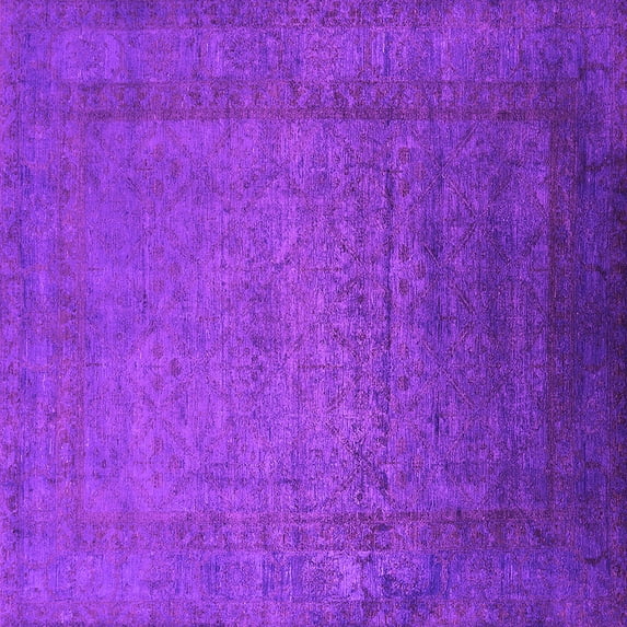 Ahgly Company Indoor Square Oriental Pink Industrial Area Rugs, 4' Square
