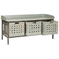 thumbnail image 4 of SAFAVIEH Isaac Rustic 3 Drawer Wooden Storage Bench, French Grey, 4 of 5