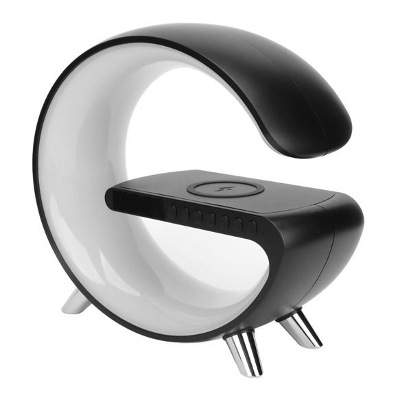 Lámpara De Escritorio Inteligente Cargador Audio Despertador Negro